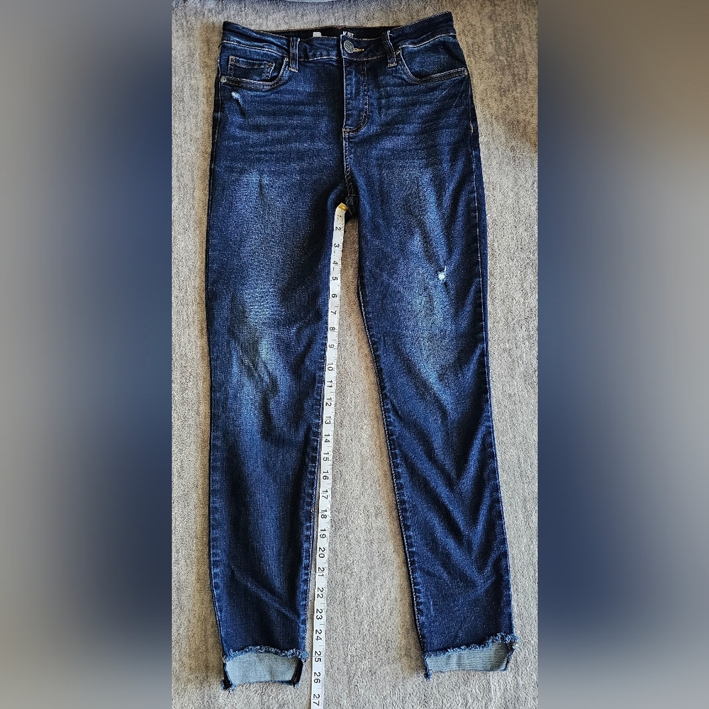 Kut from the Kloth Connie High Rise Skinny Ankle Raw Hem Jeans Size 4
